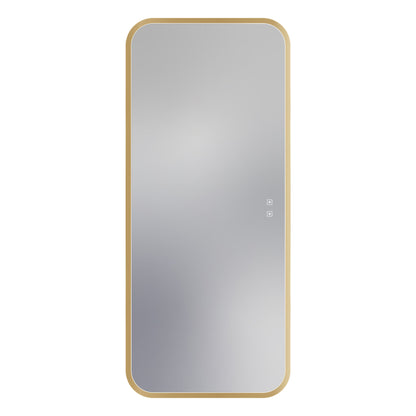 Eminence LED Lighted Mirror in Brushed Brass (60-Inch).