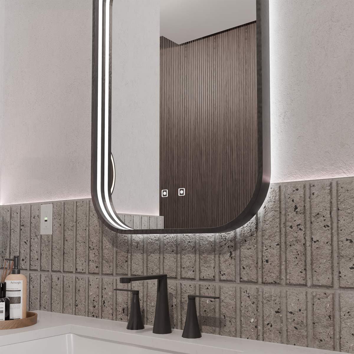 Eminence LED Lighted Mirror in Detail.