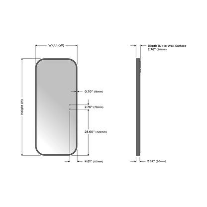 Eminence LED Lighted Mirror - line drawing.