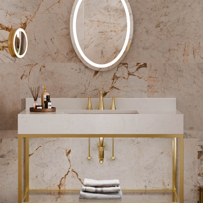 Eternity LED Lighted Mirror in bathroom.