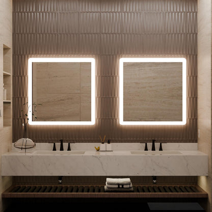 Eyla LED Lighted Mirror in bathroom.