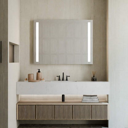 Fusion LED Lighted Mirror in bathroom.