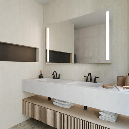 Fusion LED Lighted Mirror in bathroom.