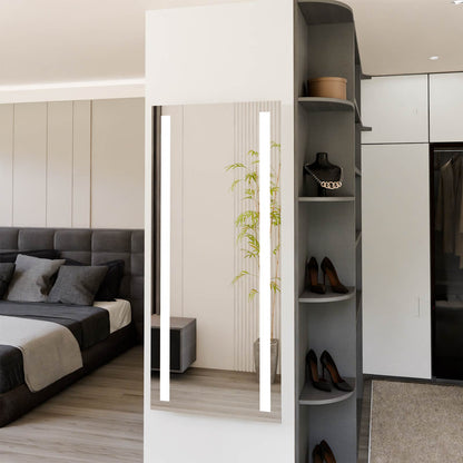 Fusion LED Wardrobe Mirror in bedroom.