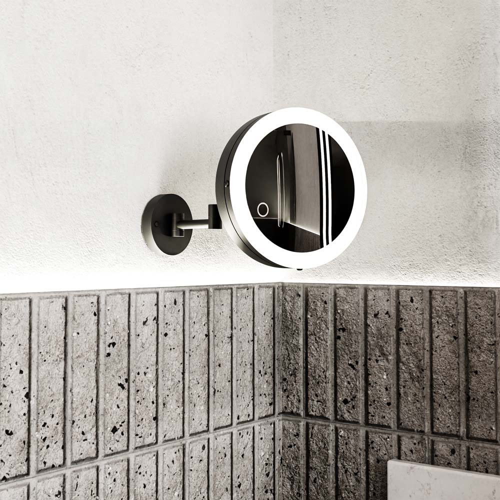 Glamour LED Makeup Mirror in bathroom.