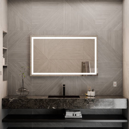 Integrity LED Lighted Mirror in bathroom.