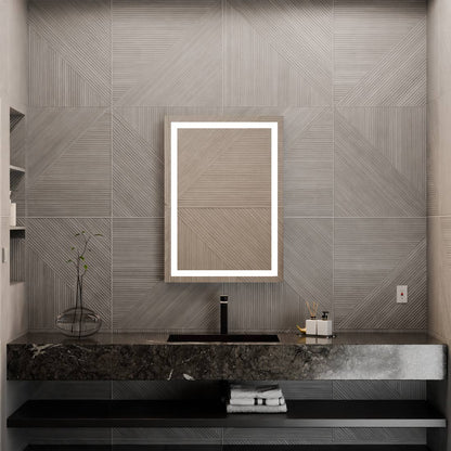 Integrity LED Lighted Mirror in bathroom.