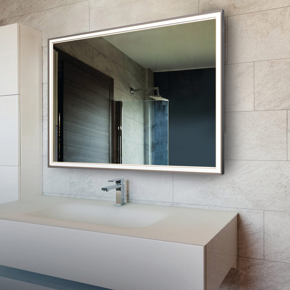 Radiance LED Lighted Mirror in bathroom.