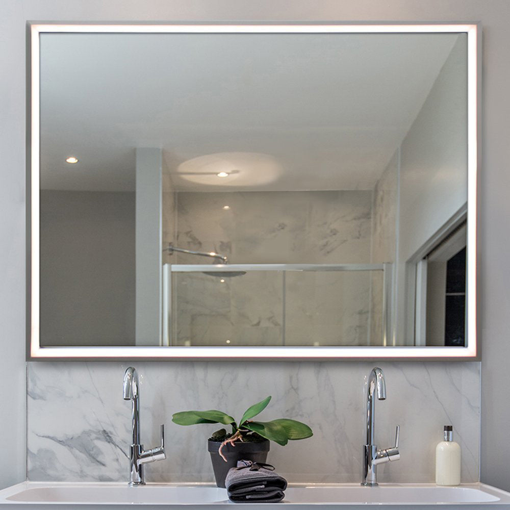 Radiance LED Lighted Mirror in bathroom.