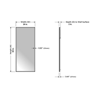 Radiance LED Wardrobe Mirror - line drawing.