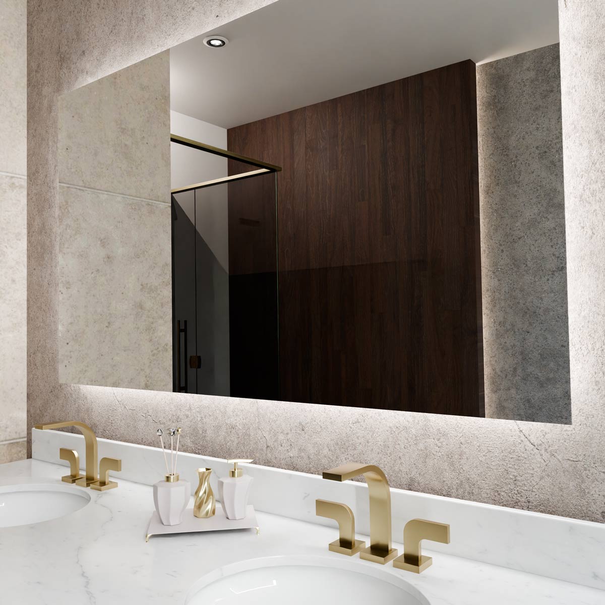 Serenity LED Lighted Mirror in Detail.