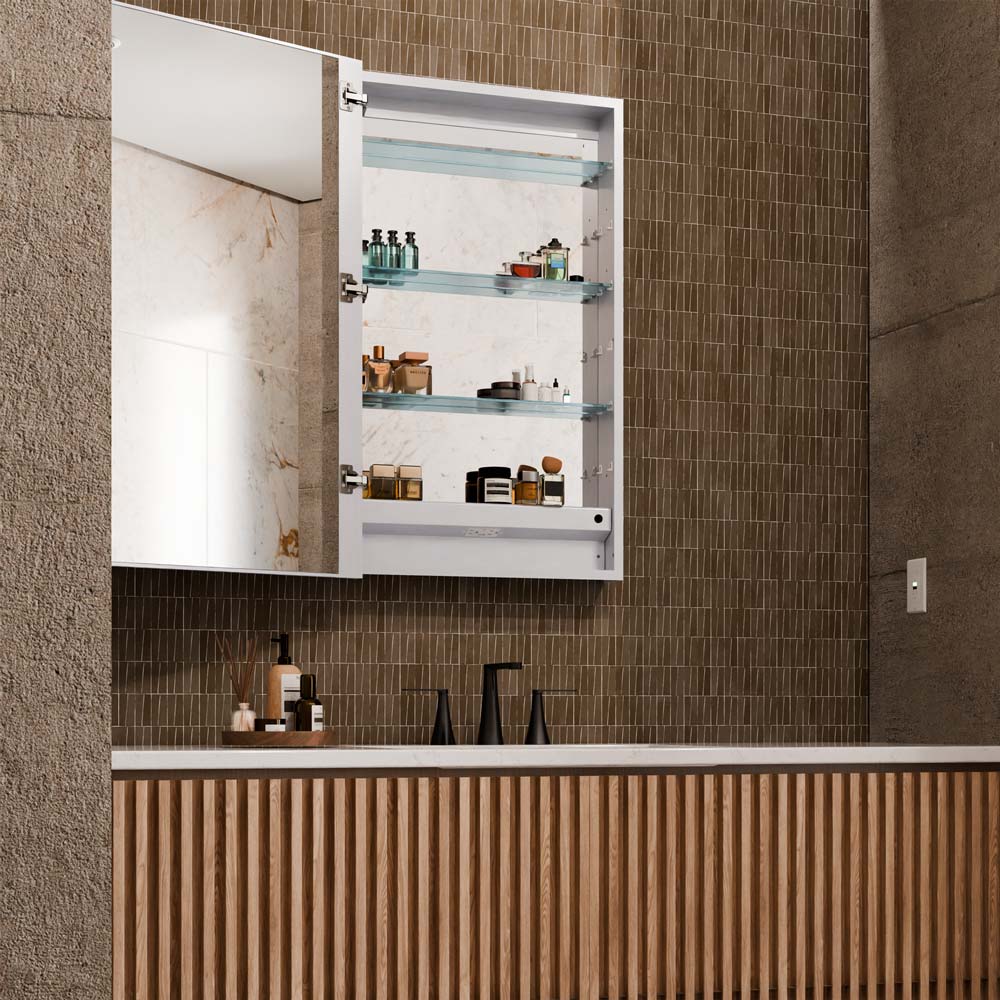 Simplicity Mirrored Cabinet in Detail.