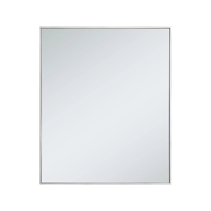 Elegant Rectangle Framed Mirror in Silver (36-Inch).