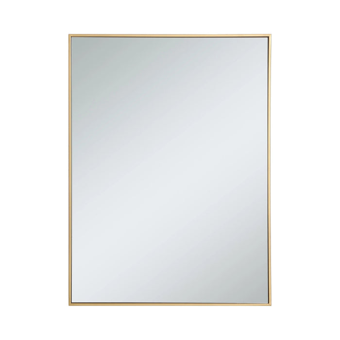 Elegant Rectangle Framed Mirror in Brass (40-Inch).