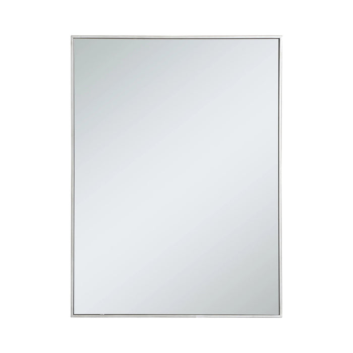 Elegant Rectangle Framed Mirror in Silver (40-Inch).