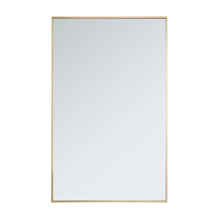 Elegant Rectangle Framed Mirror in Brass (48-Inch).