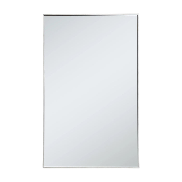 Elegant Rectangle Framed Mirror in Silver (48-Inch).