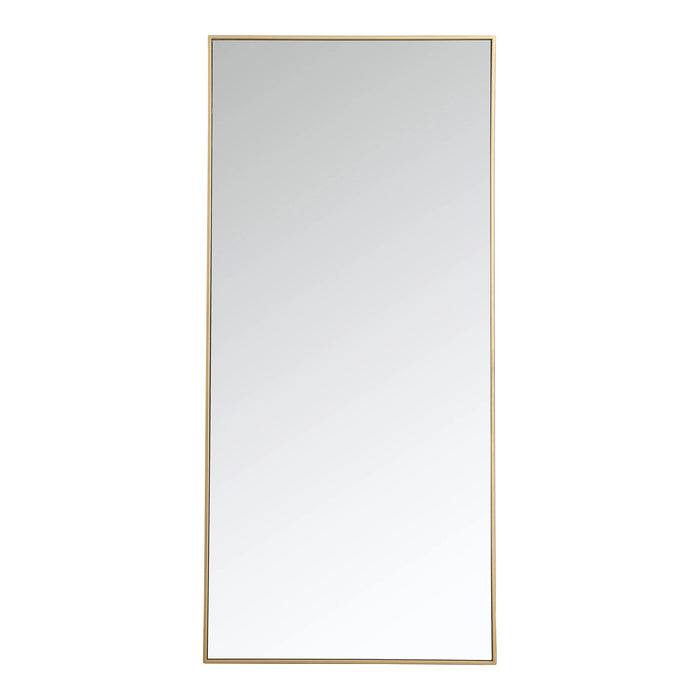 Elegant Rectangle Framed Mirror in Brass (60-Inch).
