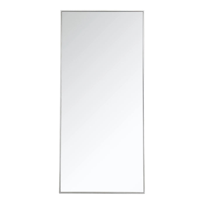 Elegant Rectangle Framed Mirror in Silver (60-Inch).