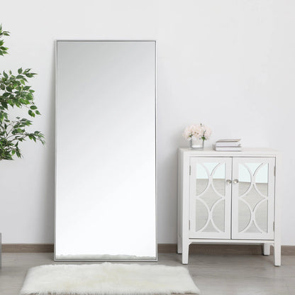 Elegant Rectangle Framed Mirror in living room.