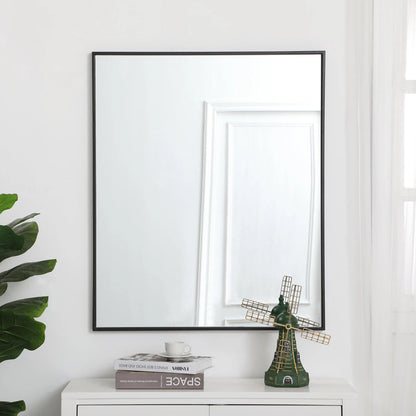 Elegant Rectangle Framed Mirror in living room.