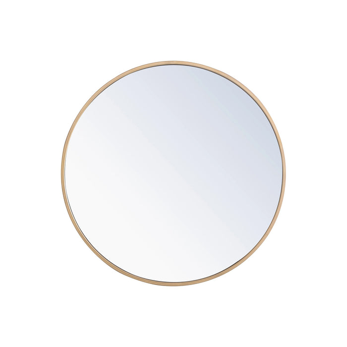 Elegant Round Framed Mirror in Brass (24-Inch).