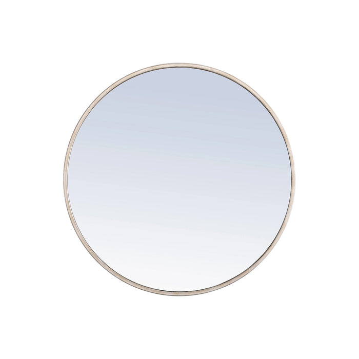 Elegant Round Framed Mirror in Silver (24-Inch).