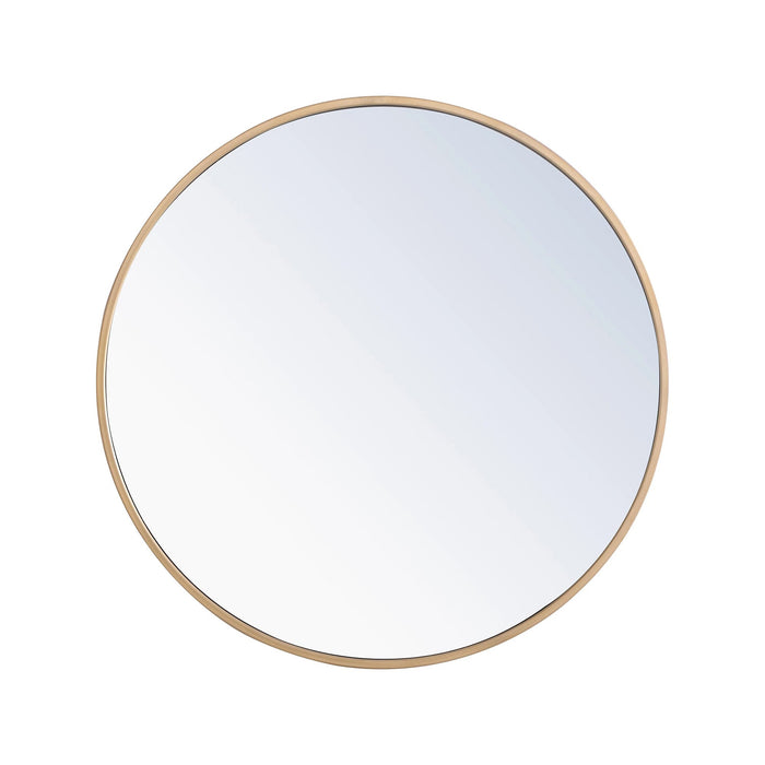 Elegant Round Framed Mirror in Brass (32-Inch).