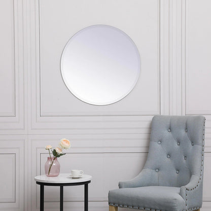 Elegant Round Mirror in living room.