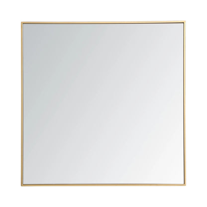 Elegant Square Framed Mirror in Brass.