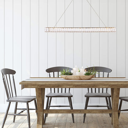 Monroe LED Linear Pendant Light in dining room.