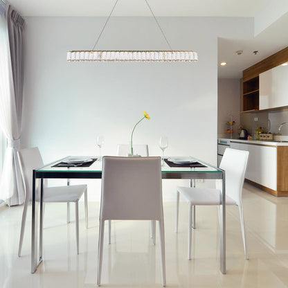 Monroe LED Linear Pendant Light in dining room.