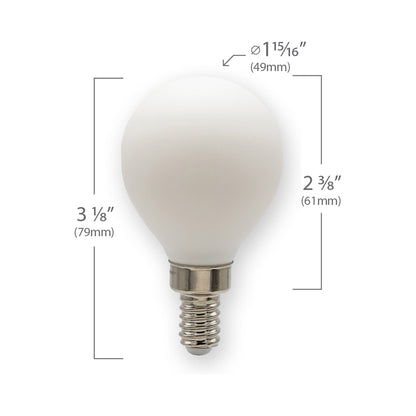 Emeryallen Dim to Warm G14 Globe Shaped E12 Base 120V LED Bulb - line drawing.