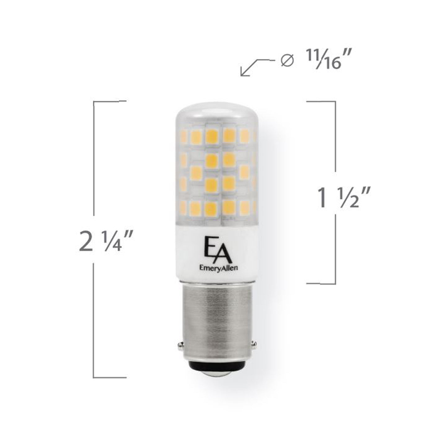 Emeryallen Double Contact Bayonet Base 120V Mini LED Bulb - line drawing.