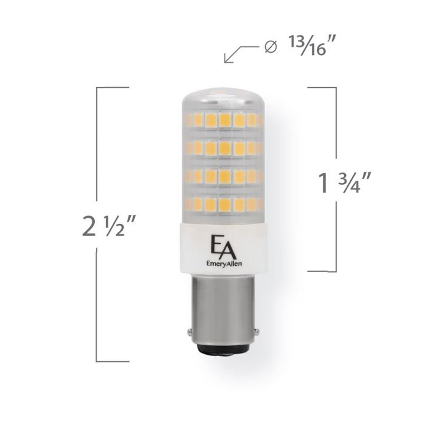 Emeryallen Double Contact Bayonet Base 120V Mini LED Bulb - line drawing.