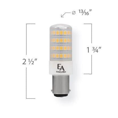 Emeryallen Double Contact Bayonet Base 120V Mini LED Bulb - line drawing.