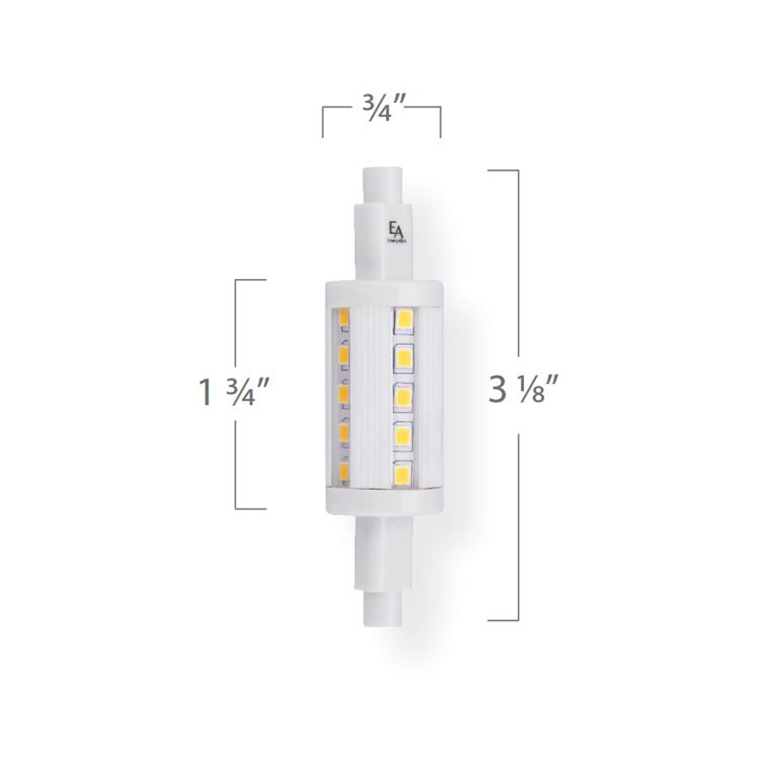Emeryallen Double Ended R7S 120V Dimmable Mini LED Bulb - line drawing.