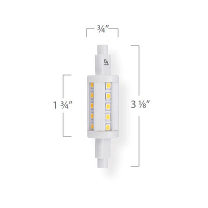 Emeryallen Double Ended R7S 120V Dimmable Mini LED Bulb - line drawing.