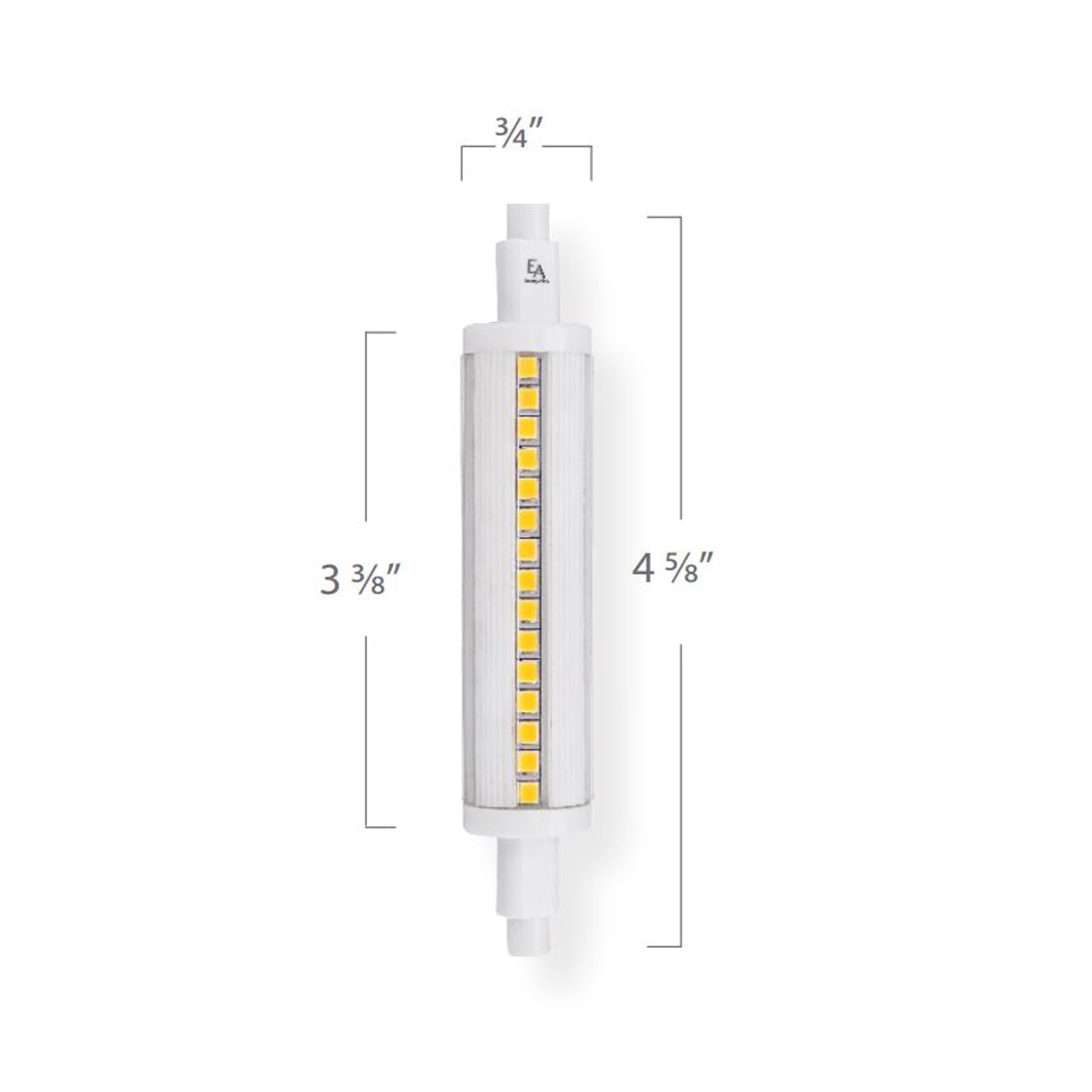 Emeryallen Double Ended R7S 120V Dimmable Mini LED Bulb - line drawing.