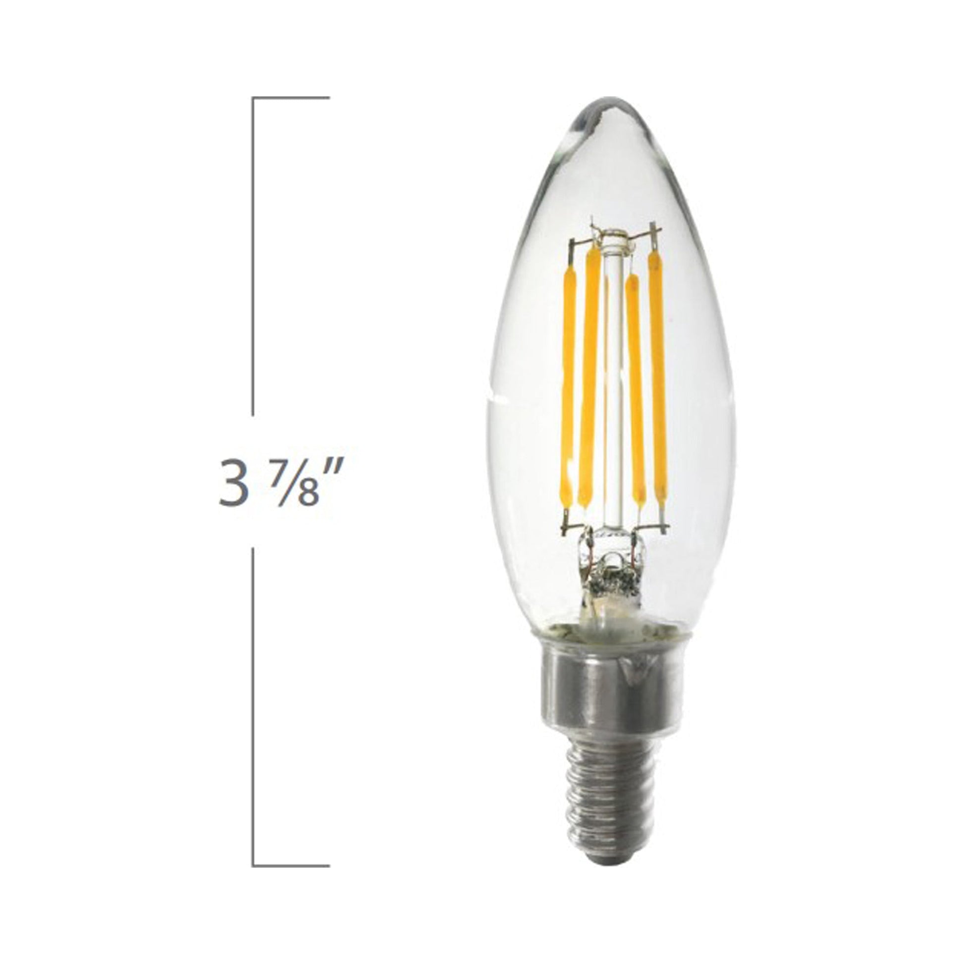 Emeryallen Torpedo Shaped E12 Base B10 Type 120V Mini LED Bulb - line drawing.
