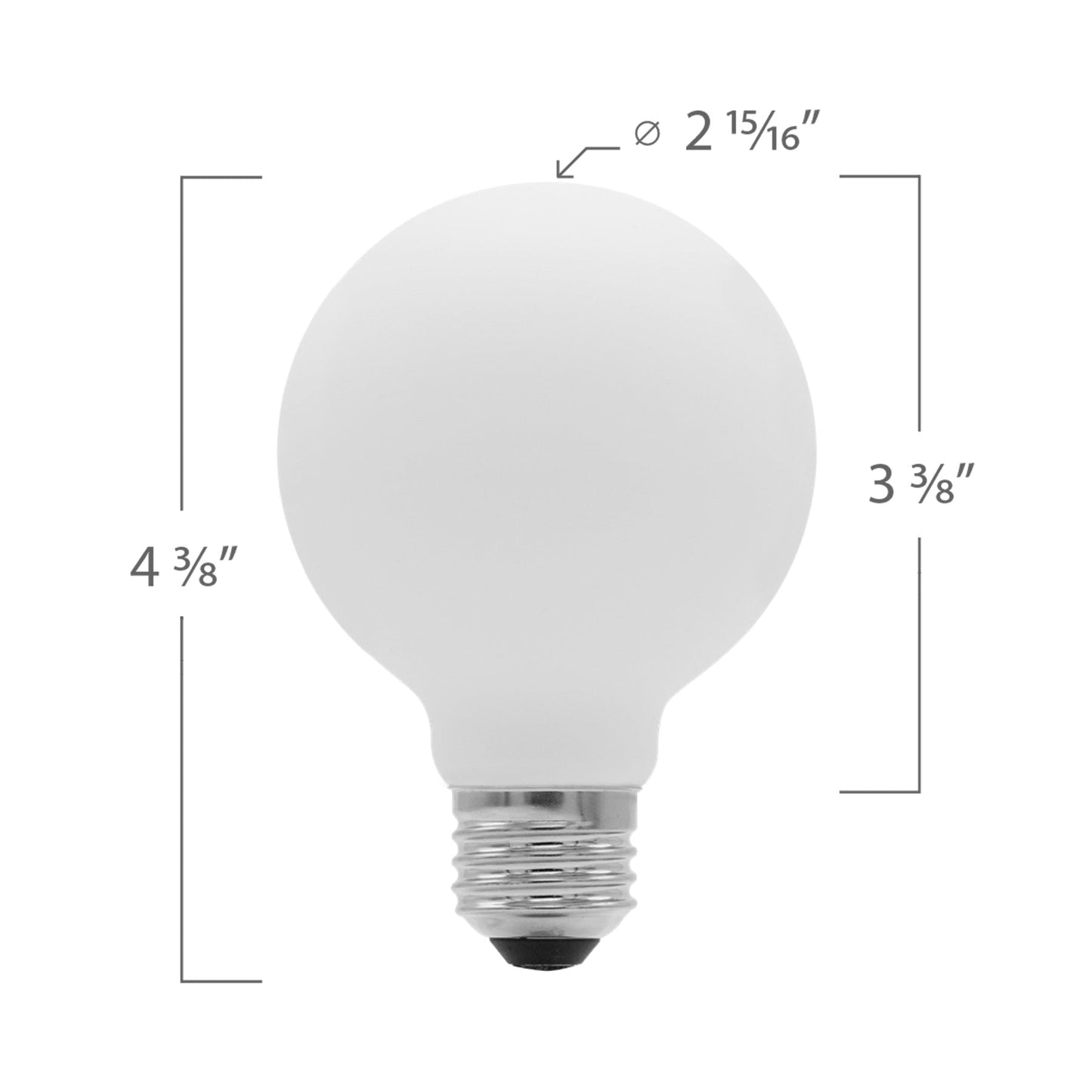Emeryallen G25 Globe Shaped E26 Base 120V LED Bulb - line drawing.