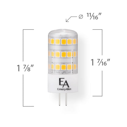 Emeryallen G4 Bi Pin Base 12V LED Bulb - line drawing.