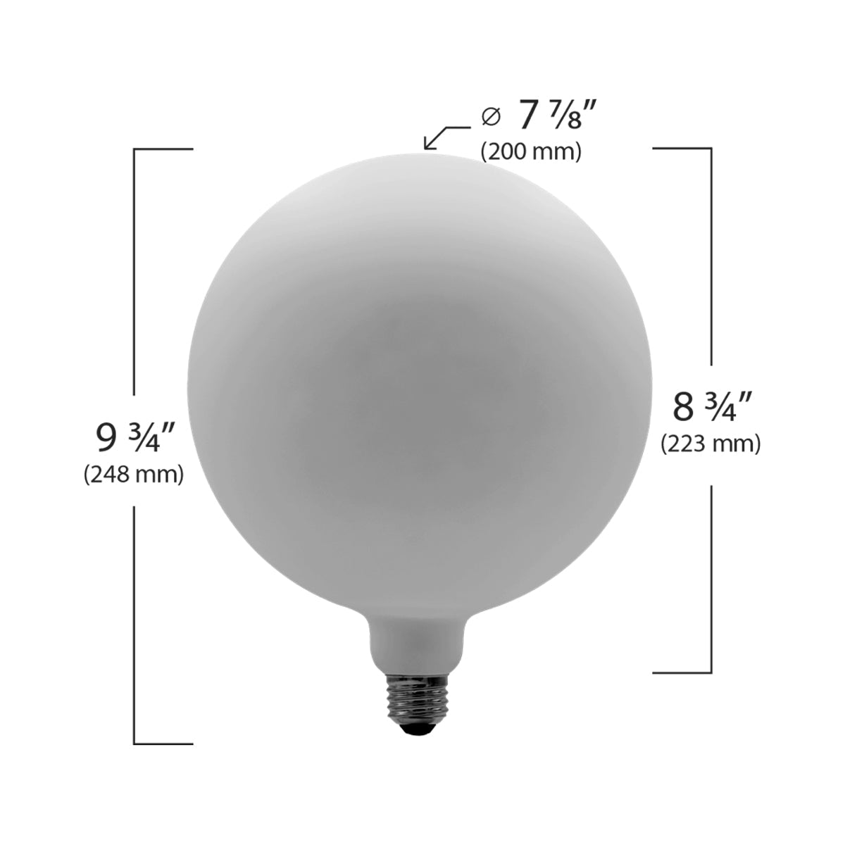 Emeryallen G60 Globe Shaped E26 Base 120V LED Bulb - line drawing.