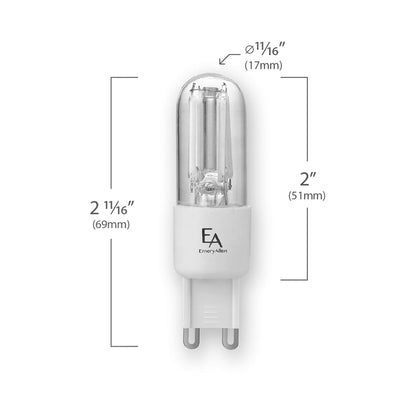 Emeryallen G9 Bi Pin Base 120V LED Bulb - line drawing.