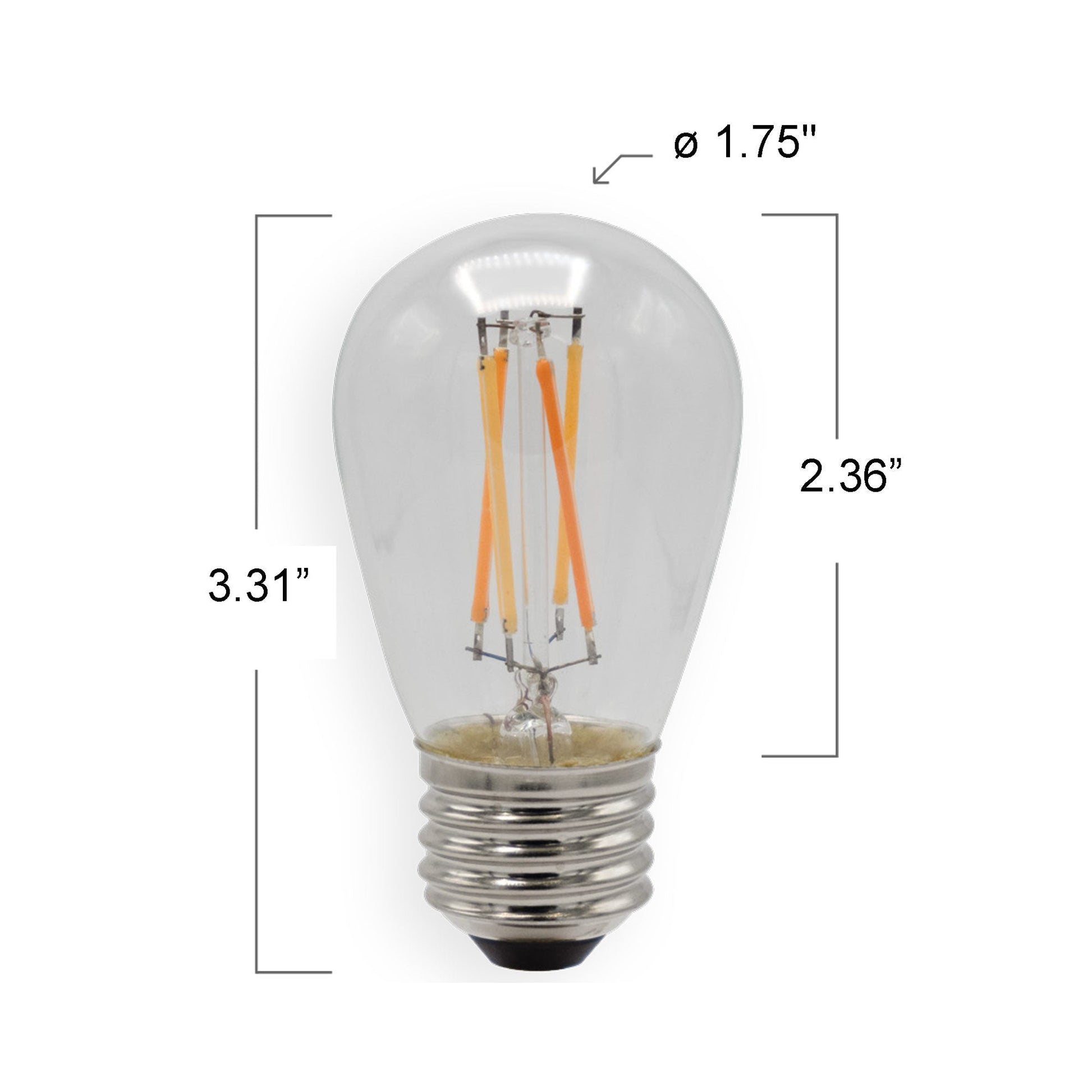 Emeryallen S14 Bistro Light LED Bulb - line drawing.