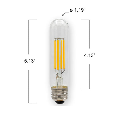 Emeryallen T10 E26 Base 120V LED Bulb - line drawing.