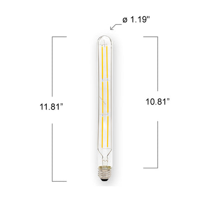 Emeryallen T10 E26 Base 120V LED Bulb - line drawing.