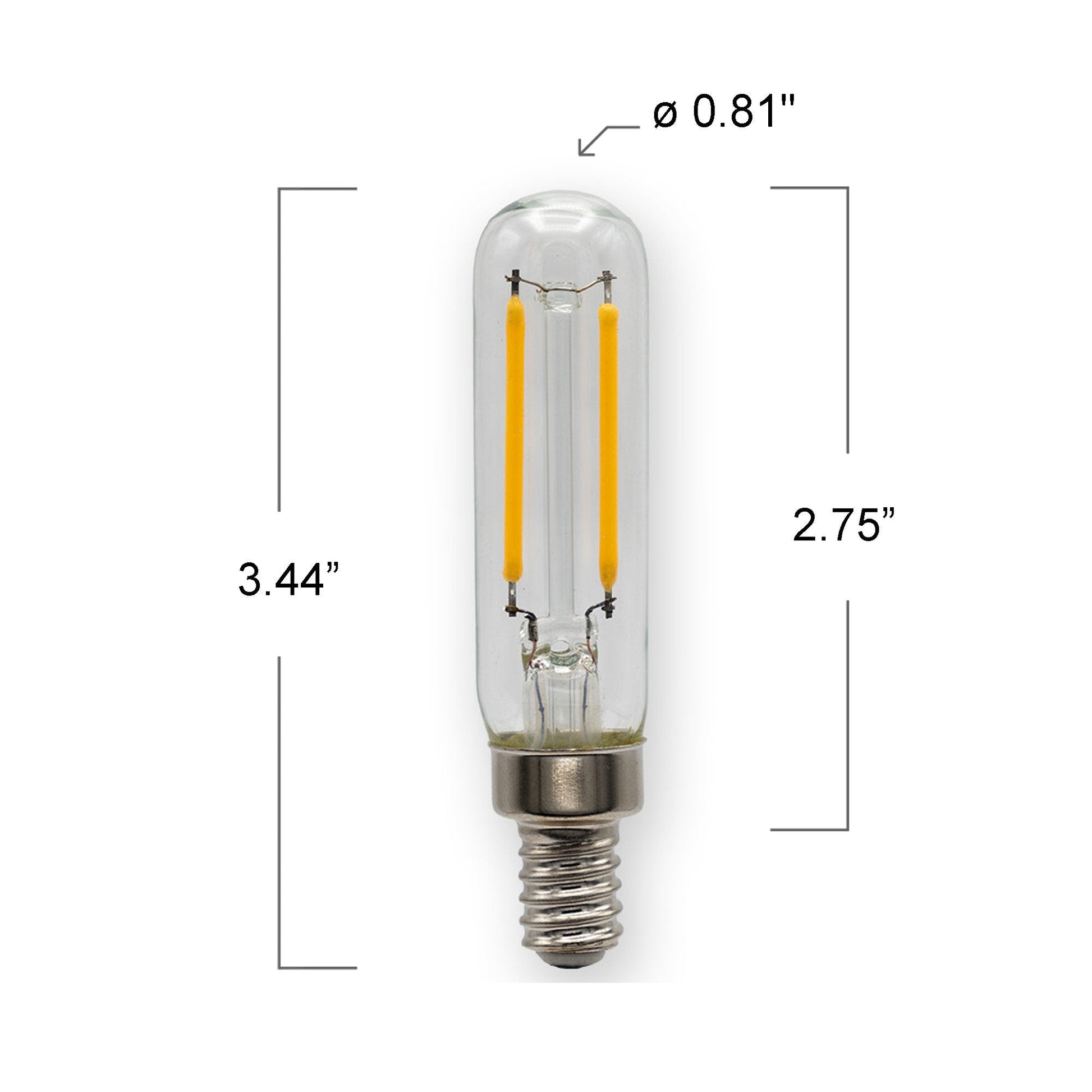 Emeryallen T6 E12 Base 120V LED Bulb - line drawing.