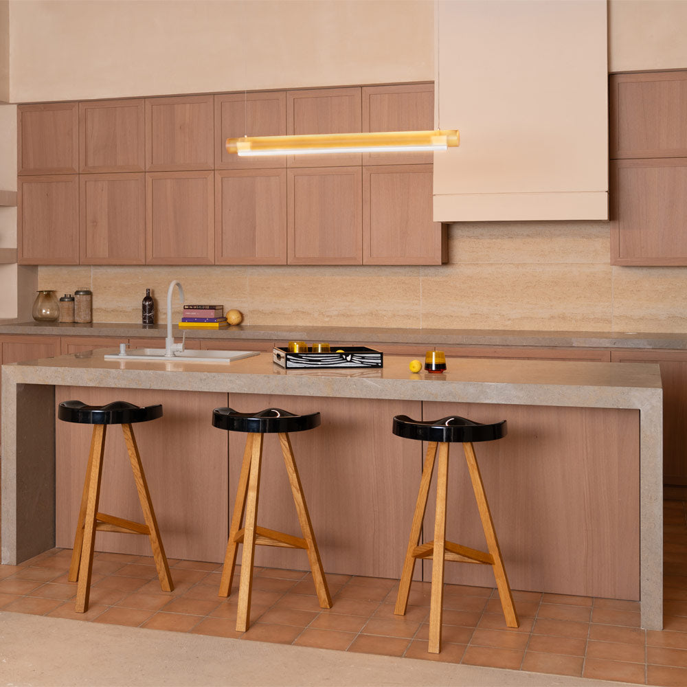 Aura Linear LED Pendant Light in kitchen.