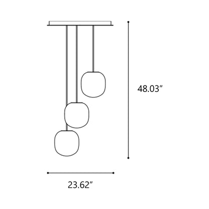 Filigrana Cluster and Cloud Pendant Light - line drawing.